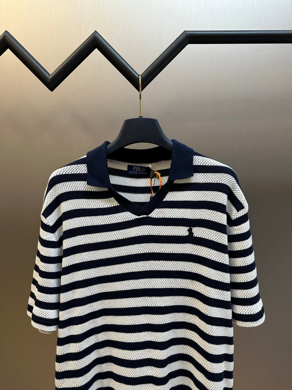 Polo Ralph Lauren Men’s Striped Mesh‑Knit Short‑Sleeve Polo Shirt With Pony Embroidery
