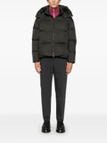 Emporio Armani logo-lettering hooded down jacket