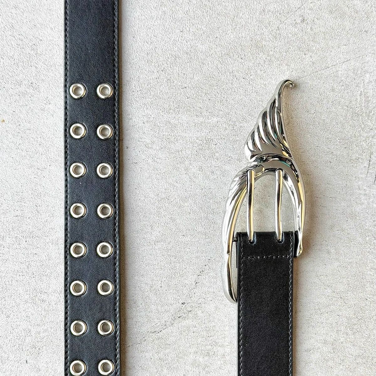 WHISTLEHUNTER Dove Metal Buckle Punk Retro Glossy Leather Waist Belt
