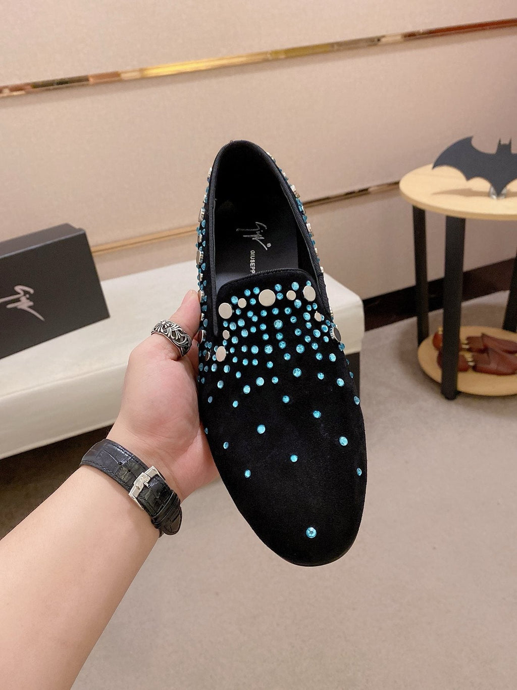 Giuseppe Zanotti Men's Rhinestone Slip-On Loafers