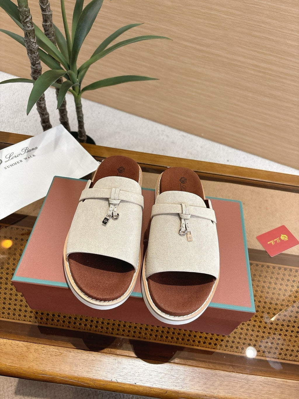 Loro Piana Men's Textured Leather Mule Sandals